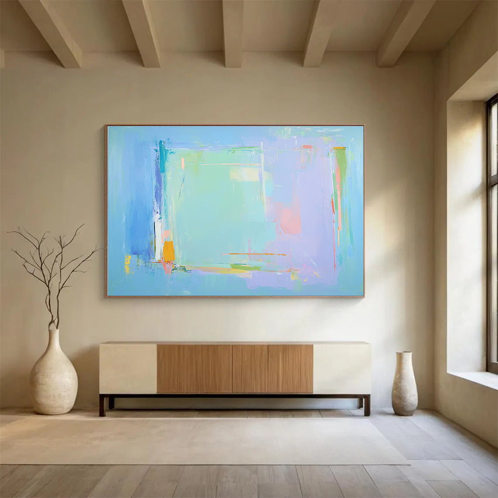 Soft Color Field Abstract Painting with Pastel Hues DYP535
