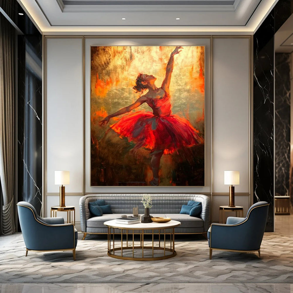 Oversized Hand-Painted Abstract Canvas for Office & Dining Room DLZ2339