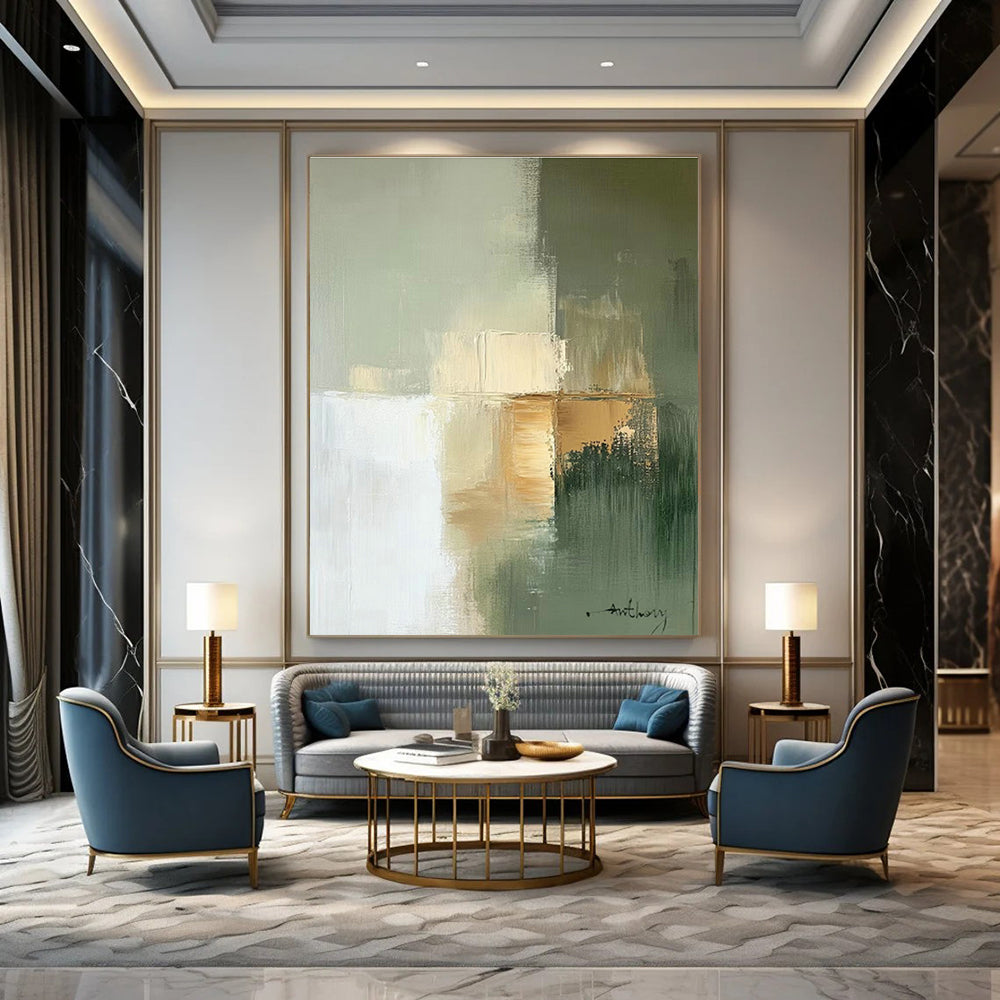 Hand - Painted Abstract Murals for Hallway Staircases and Entryway Foyers DLZ0781