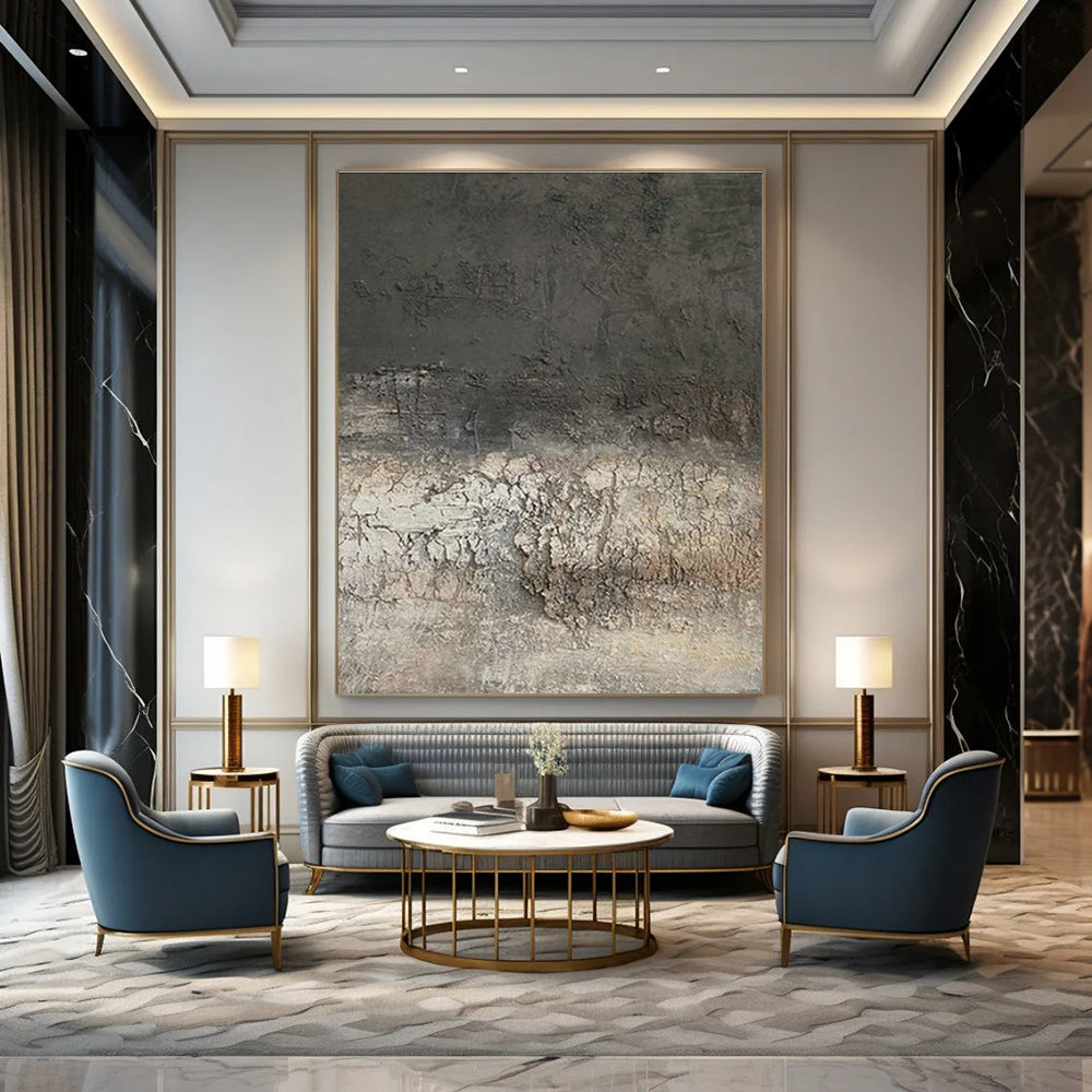 Extra-large Custom Hand-Painted Abstract Art for Dining Room Server Hutch Wall and Hallway Linen Closet Door DLZ1844