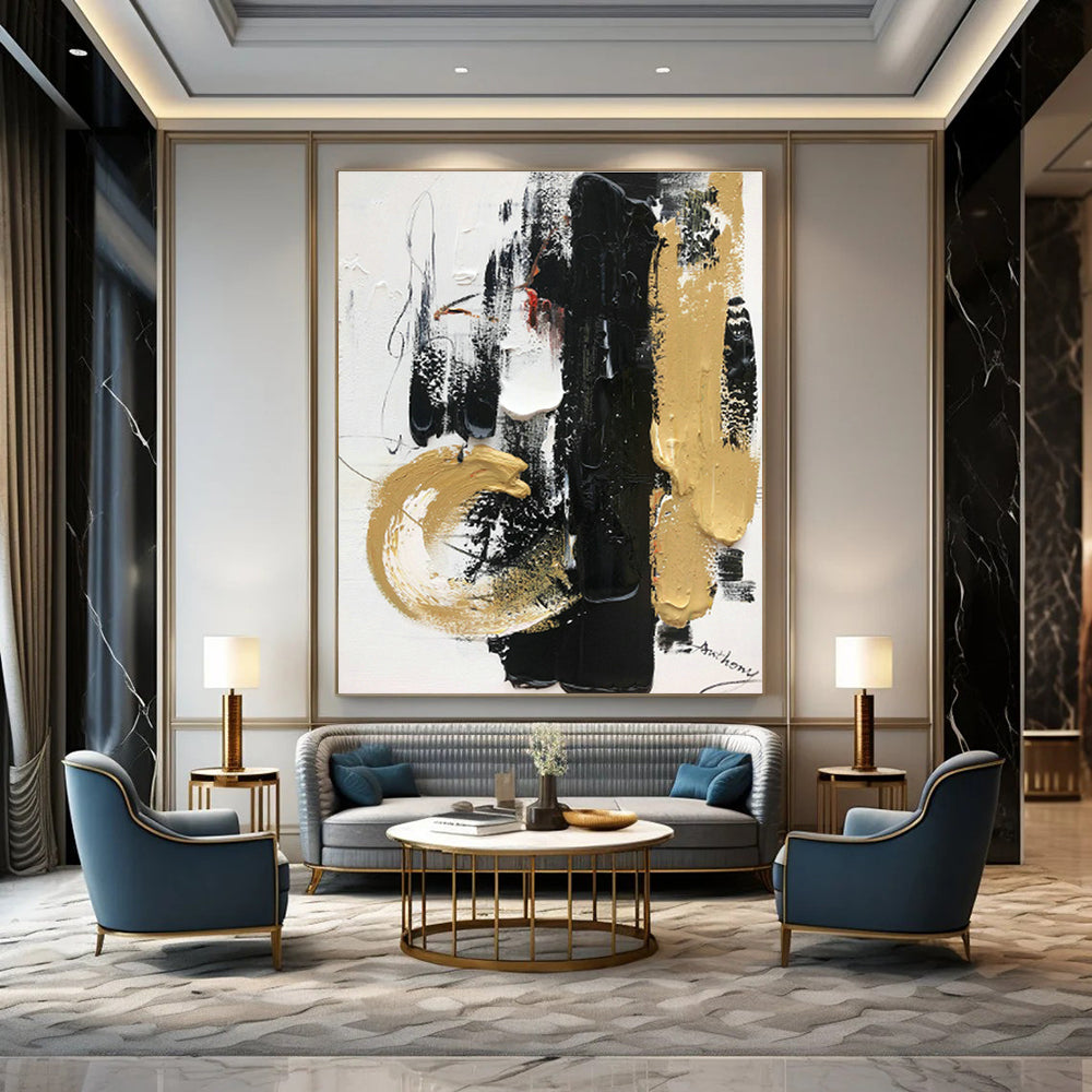 Abstract Hand - Painted Canvases for Living Room Coffee Tables & Dining Room Server Carts DLZ0820