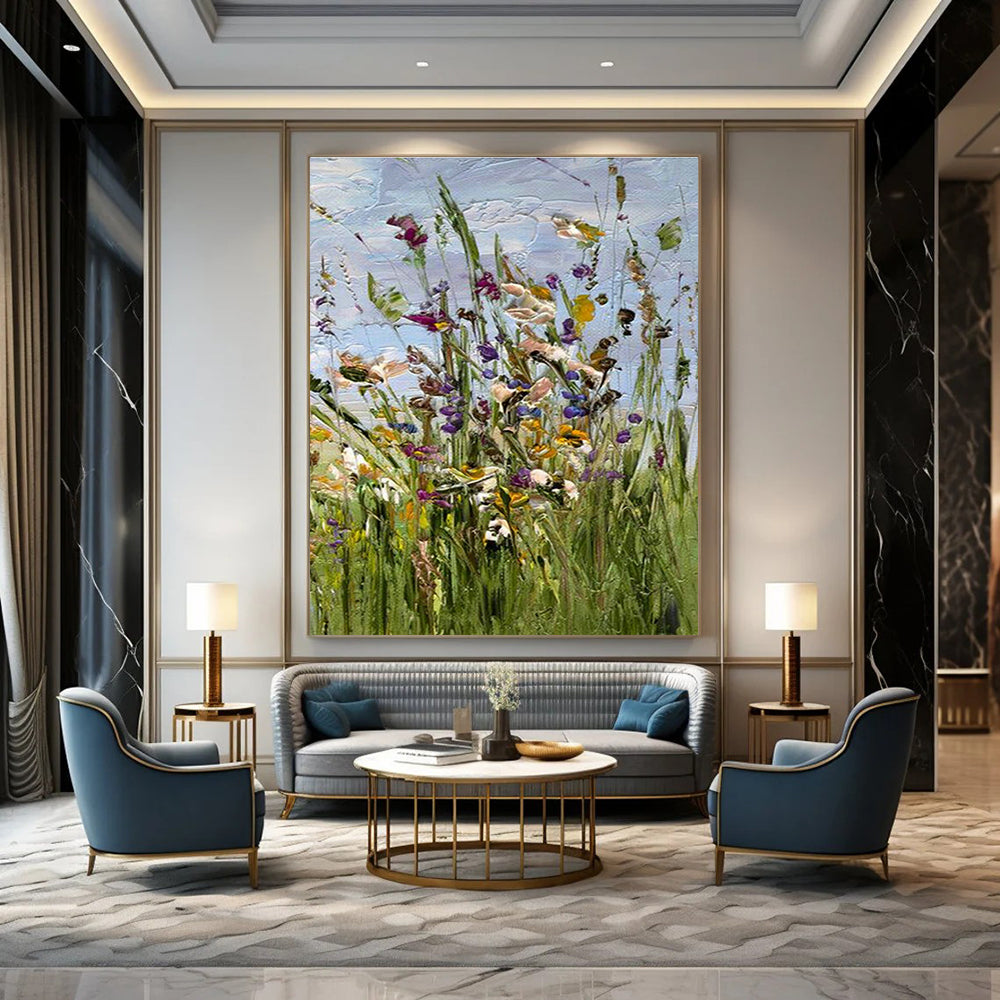 Hand-Painted Abstract Color Oil Painting, an Artistic Feast for Living Room and Entrance DLZ0954