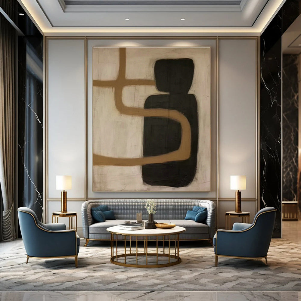Abstract Hand - Painted Canvases for Living Room Coffee Table Trays & Dining Room Side Chair Accents DLZ0849