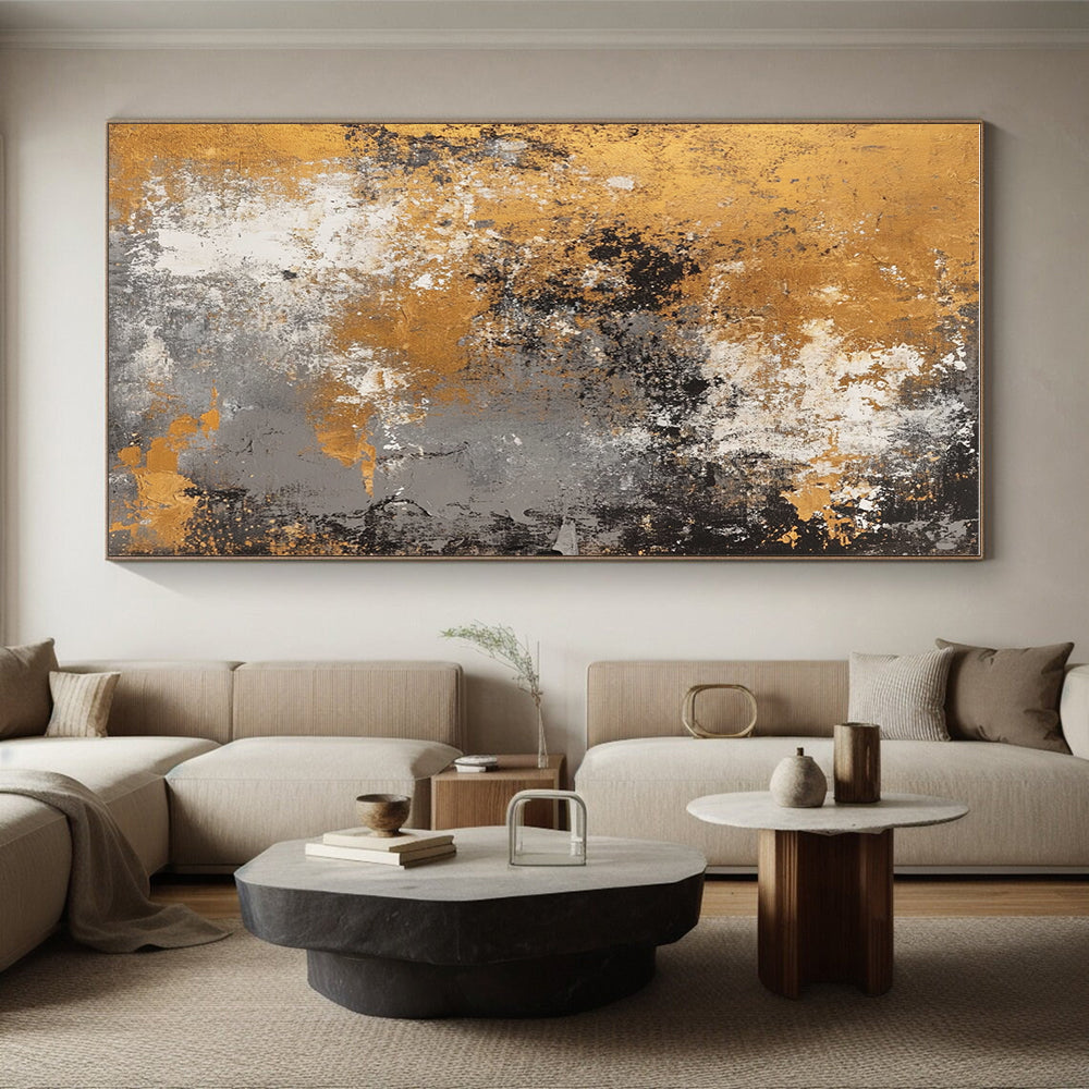 Gold - Flecked Abstract with Gray, White, and Gold GER319