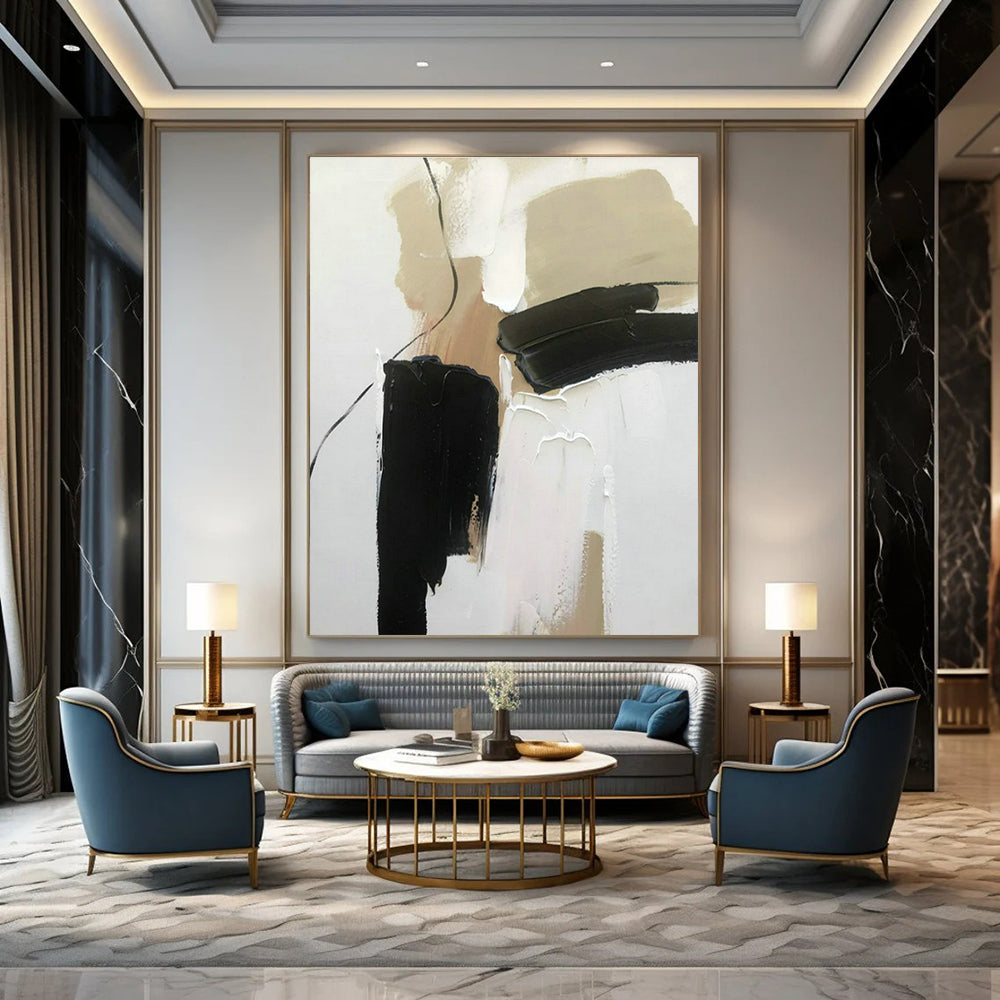 Original Hand-Painted Abstract Painting for Living Room Staircase Wall and Hallway Landing DLZ1680