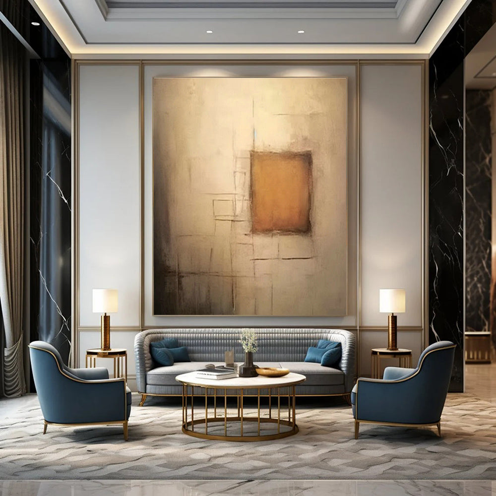 Large Hand - Painted Abstract Canvases for Hallway Stair Risers & Office Server Closets DLZ0848