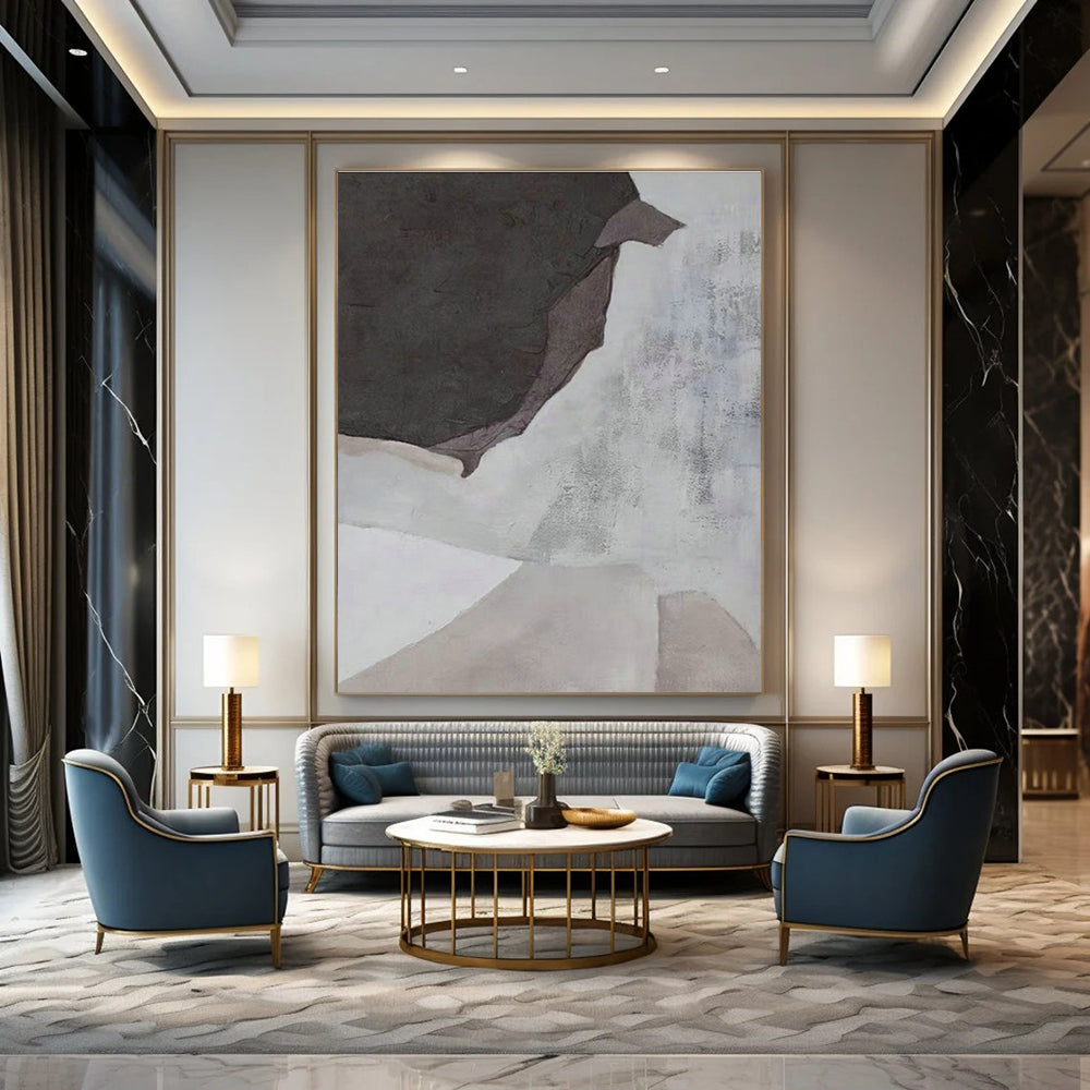 Large Hand-Painted Abstract Wall Art for Office & Cottage Living Room DLZ1189