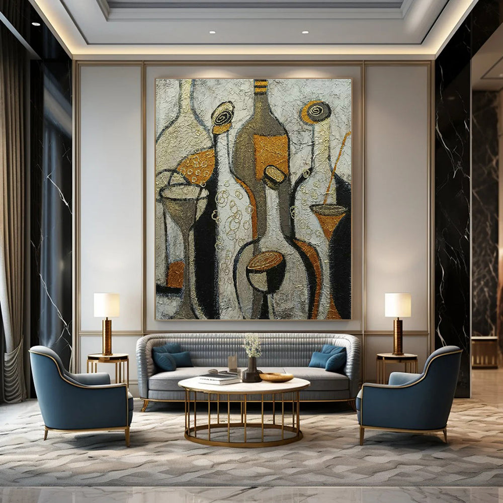 Mammoth Custom-Patterned Hand Painted Abstract Wall Art for Hallway & Cottage DLZ2106