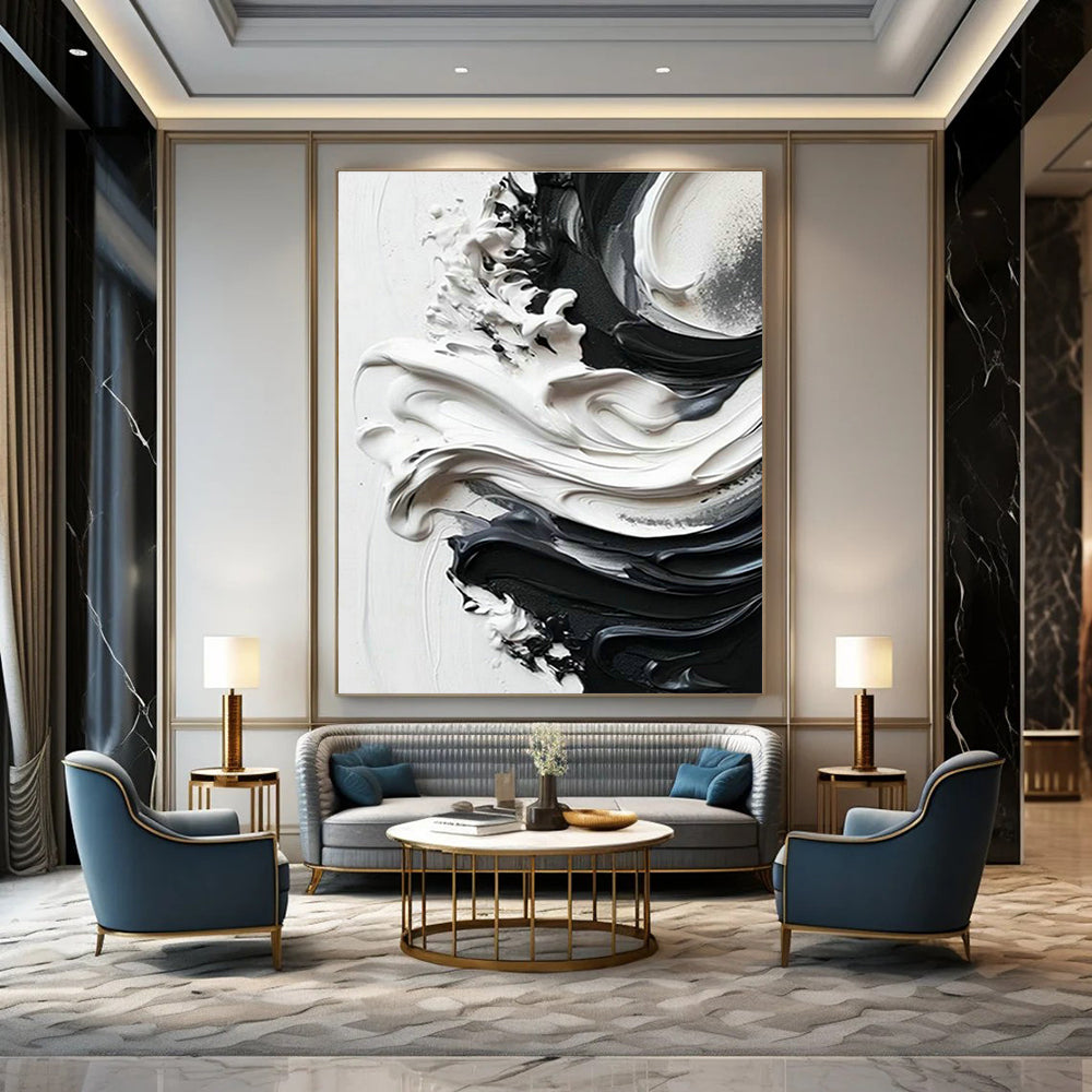 Extra - Large Custom Hand - Painted Abstract Painting for Bedroom, Create an Artistic Sleeping Space DLZ0371