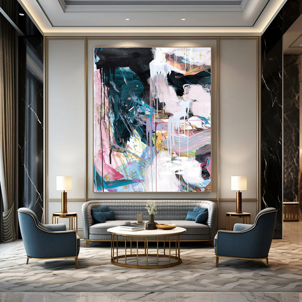 Colorful Dripping Abstract with Vibrant Hues Painting ADGE191
