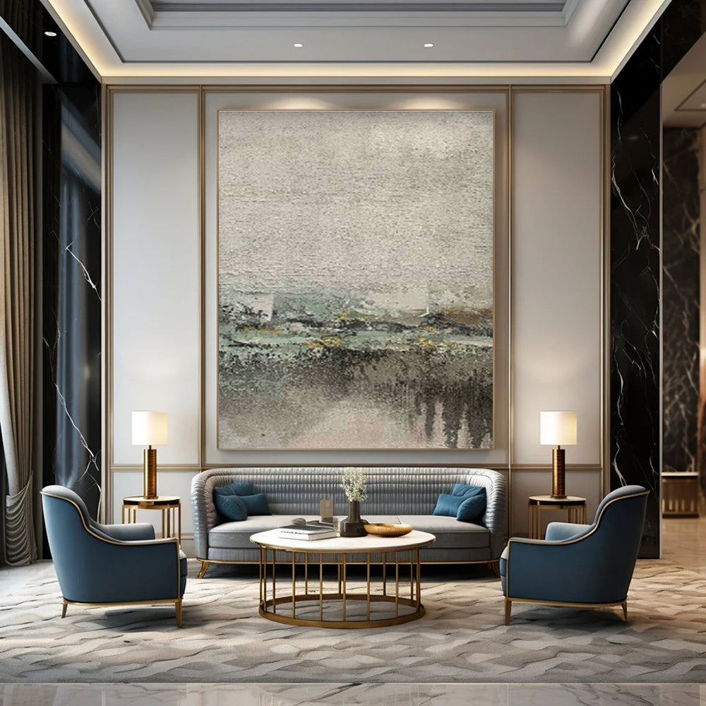 Oversized Abstract Hand - Painted Murals for Office Reception Area Reception Desk Legs & Bedroom Alcove Window Frames DLZ0889