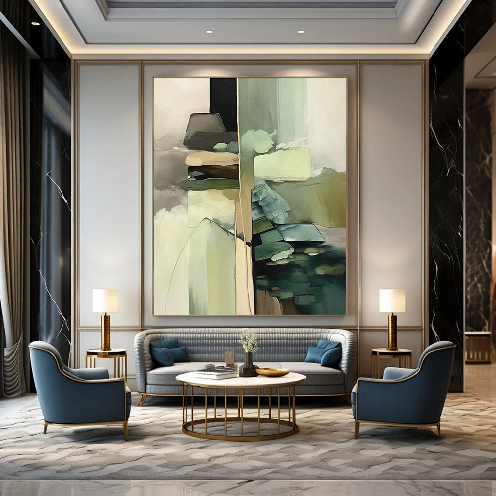 Handmade Abstract Art for Living Room and Cottage Hallway DLZ1623