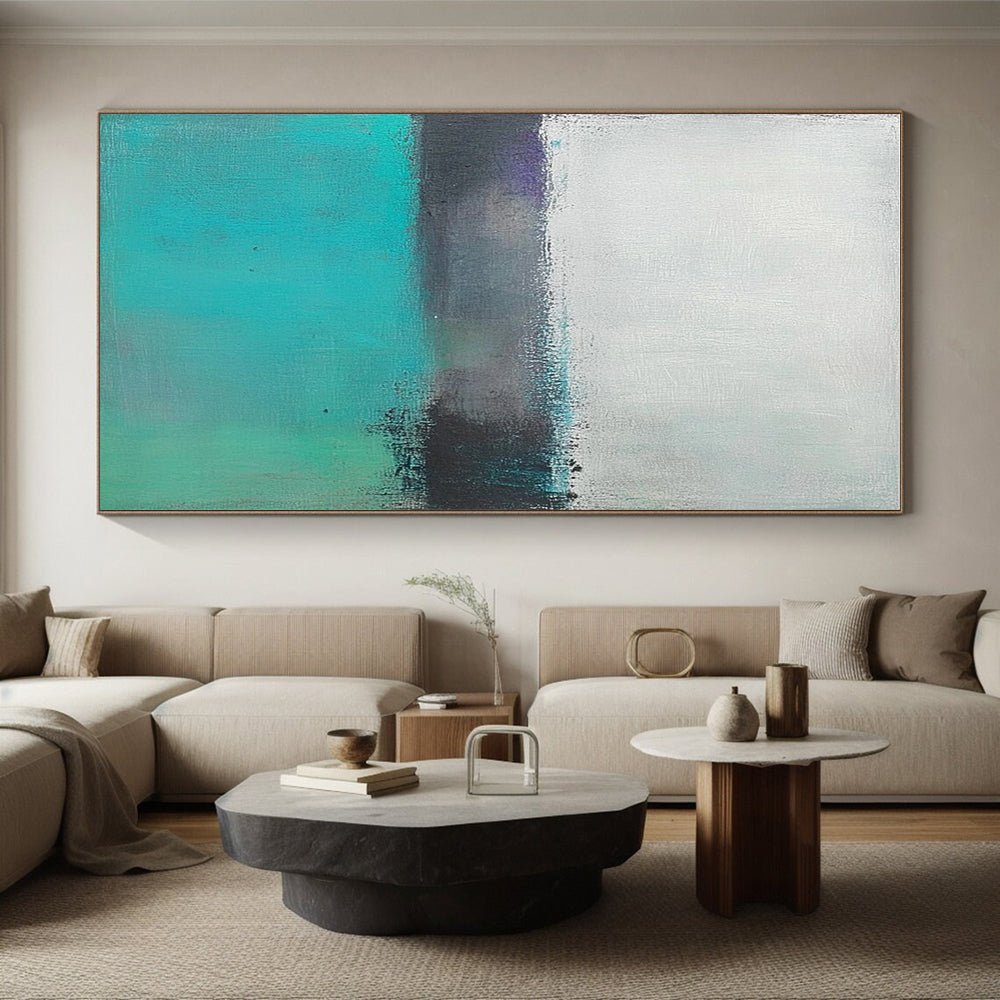 Teal and Purple Abstract Painting with Subtle Color Blends GER654