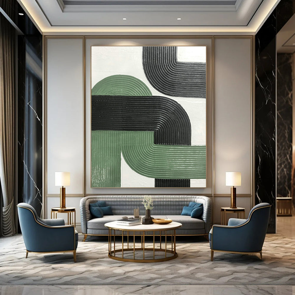 Custom-Made Extra Large Abstract Wall Hanging for Dining Room & Entryway DLZ1178
