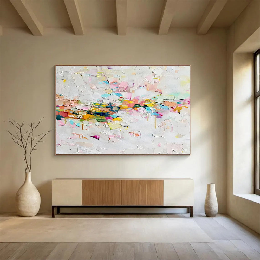 Pastel Toned Colorful Abstract Mosaic Painting THY043