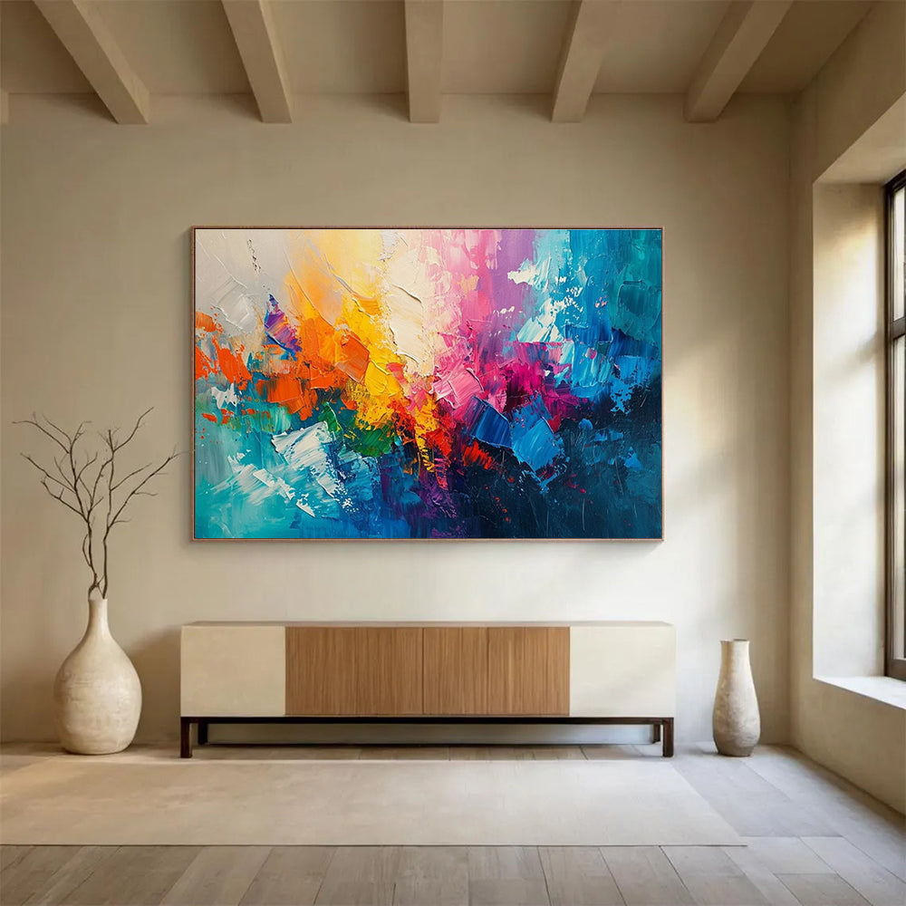 Vivid Colorful Abstract Expressionist Painting THY048