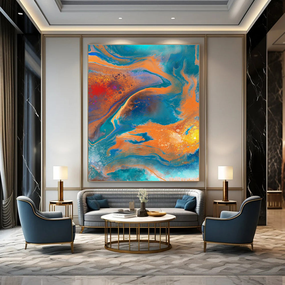 Custom Abstract Paintings for Bedroom Dressing Room Jewelry Box Inserts & Office Branding Zone Display Stand Brackets DLZ0947