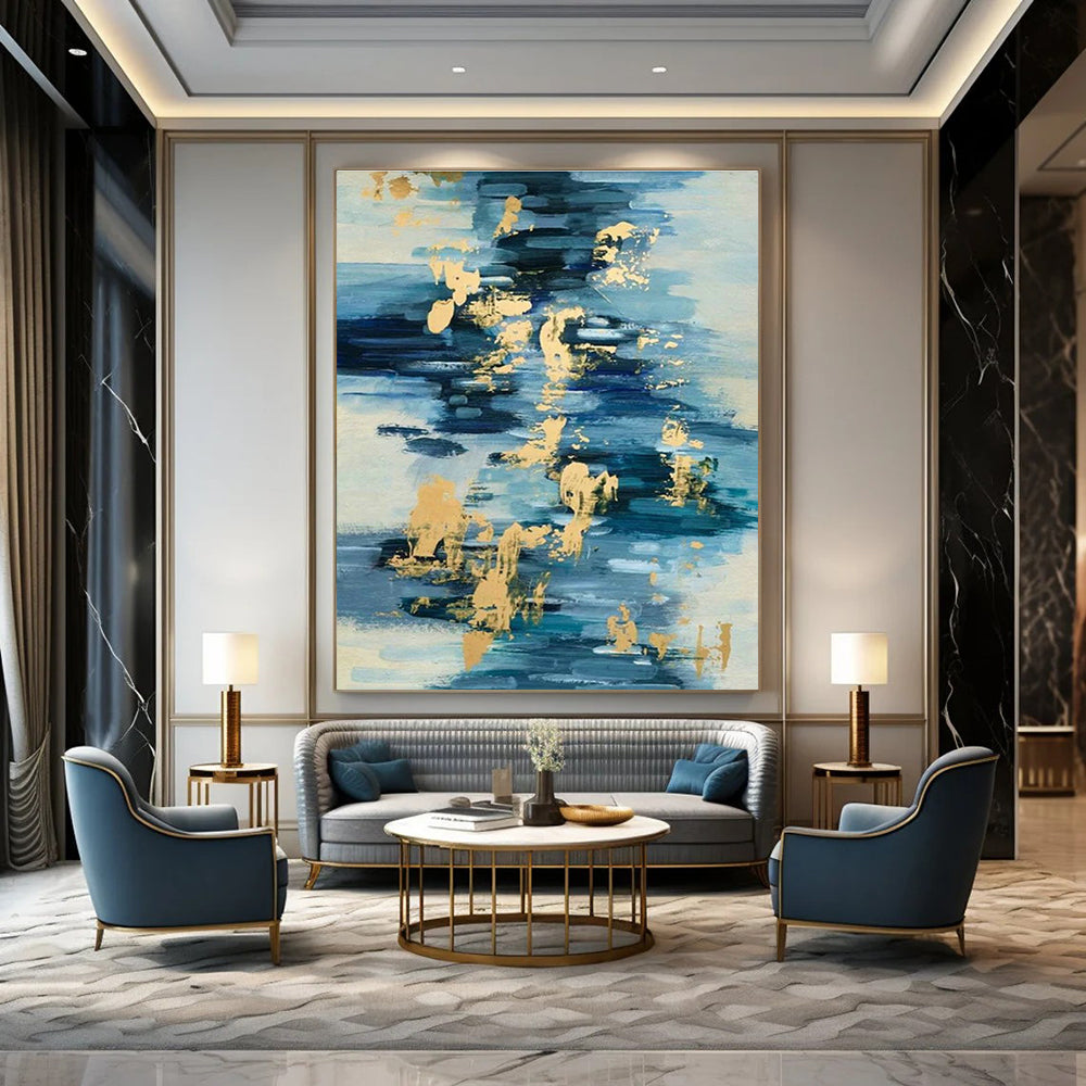 Custom - Designed Hand - Painted Abstract Canvases for Bedroom Canopy Bed Drape Tie - Back Hooks & Office Room Divider Panel Fasteners DLZ0938