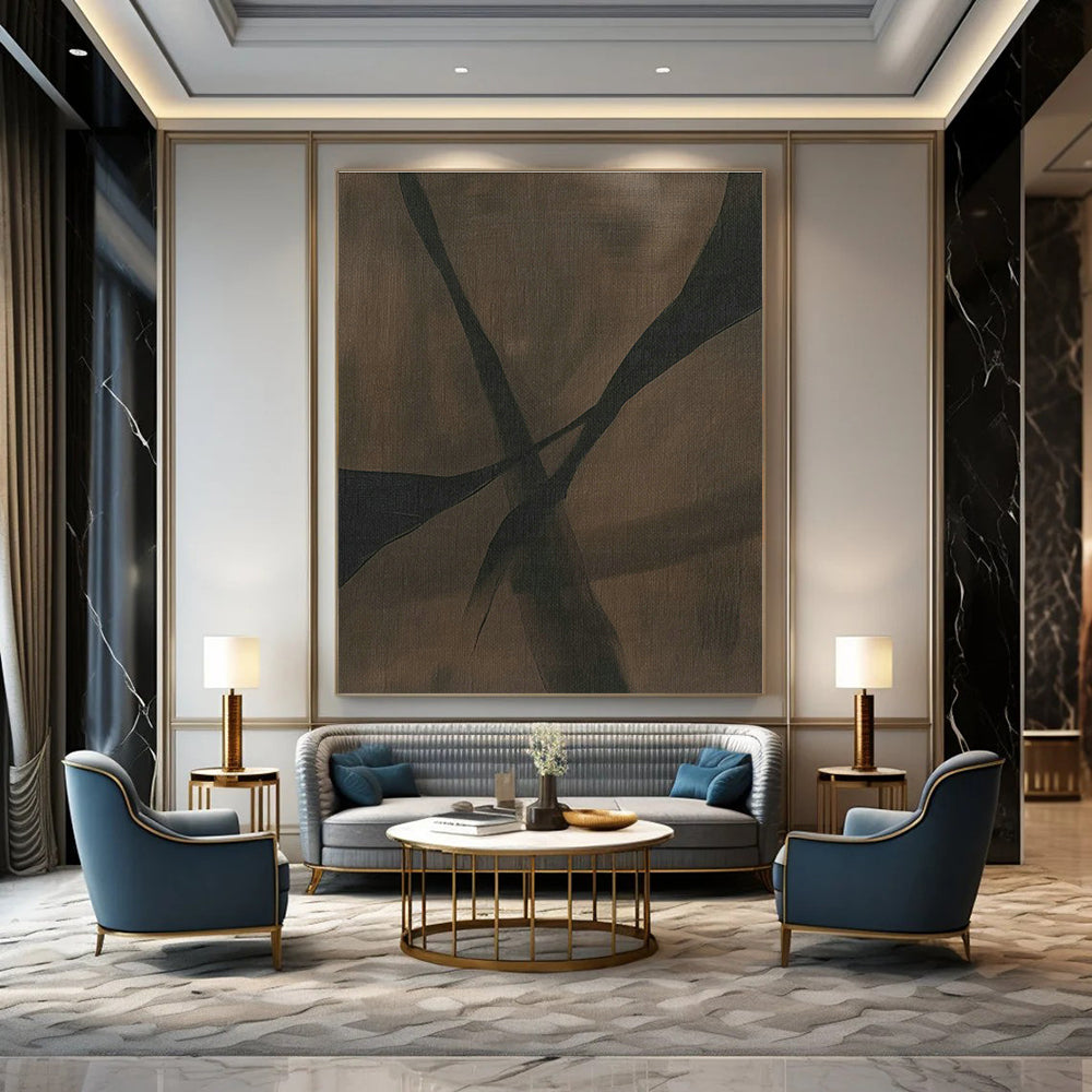 Massive Custom Abstract Mural for Cottage Bedroom & Dining Room DLZ1166