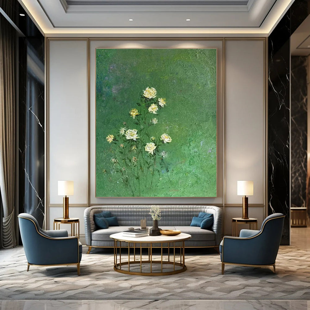 Extra - Large Hand - Painted Abstract Canvases for Hallway Skylight Areas & Dining Room Buffet Walls DLZ0587