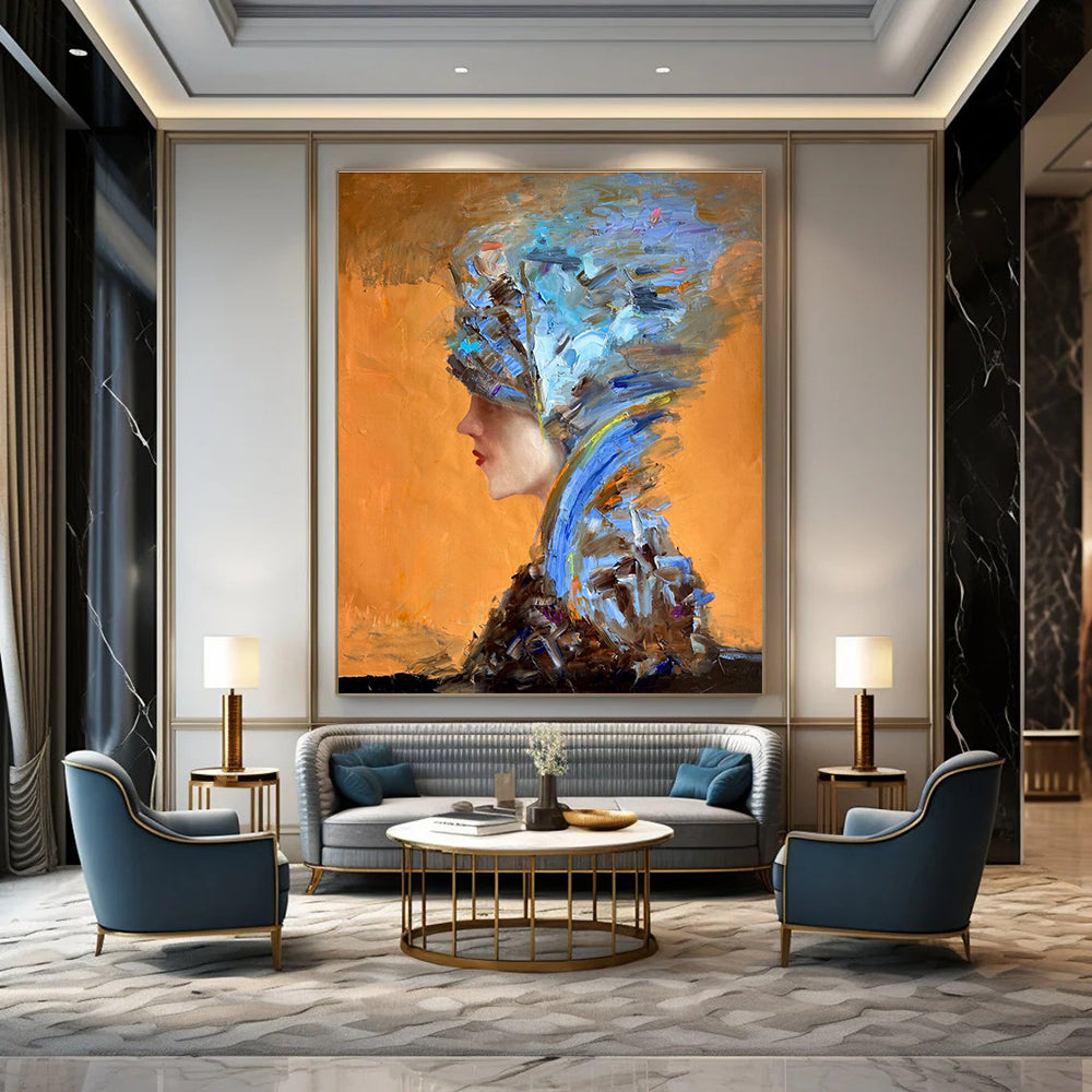 Colorful Headpiece Figure Abstract Painting ADGE348