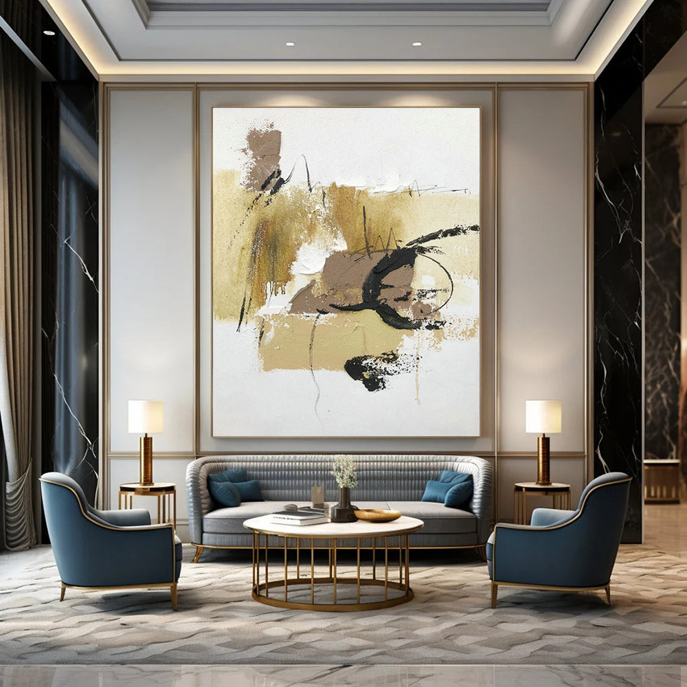Oversized Hand - Painted Abstract Canvases for Bedroom Walk - in Showers & Dining Room Butler's Pantries DLZ0810