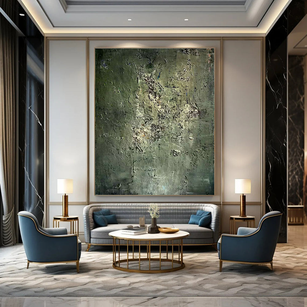 Large Hand-Painted Abstract Canvas for Office and Cottage Entryway DLZ1478