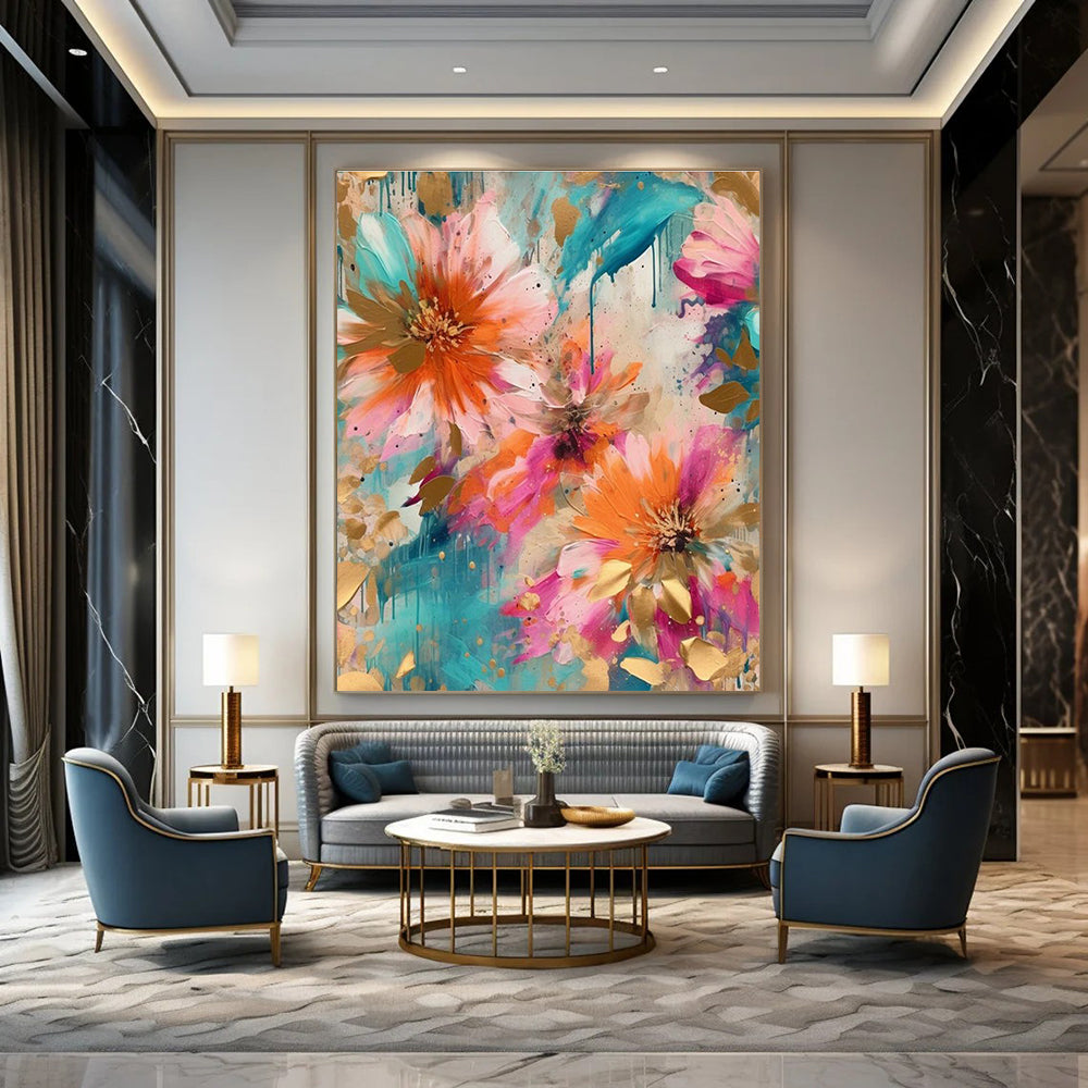 Hand-Painted Abstract Canvas for Cottage Living Room & Office DLZ2298