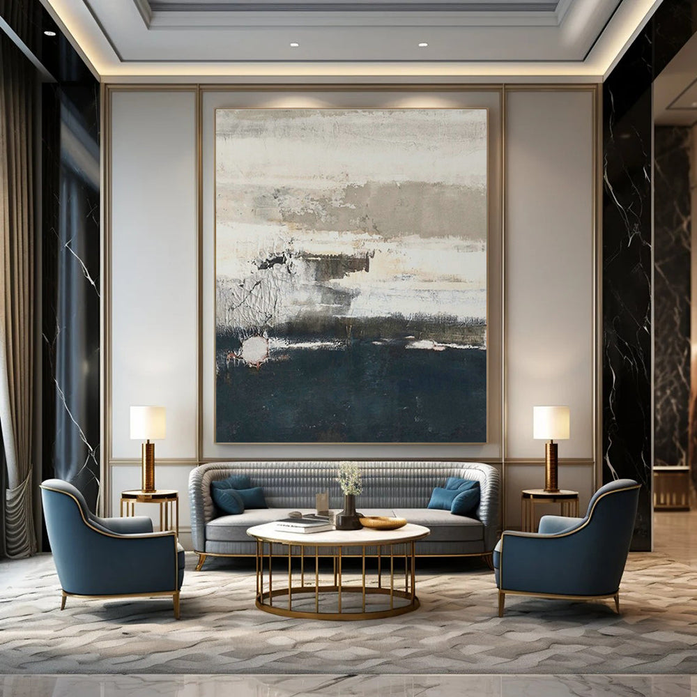 Large Customizable Hand-Painted Abstract Art for Hallway Coat Rack Wall and Living Room Entertainment Center Wall DLZ1881