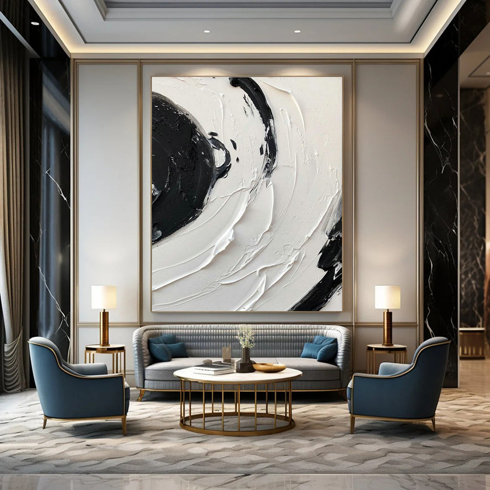 Oversized Handmade Abstract Canvas Mural for Office Break Room & Living Room Alcove DLZ2377