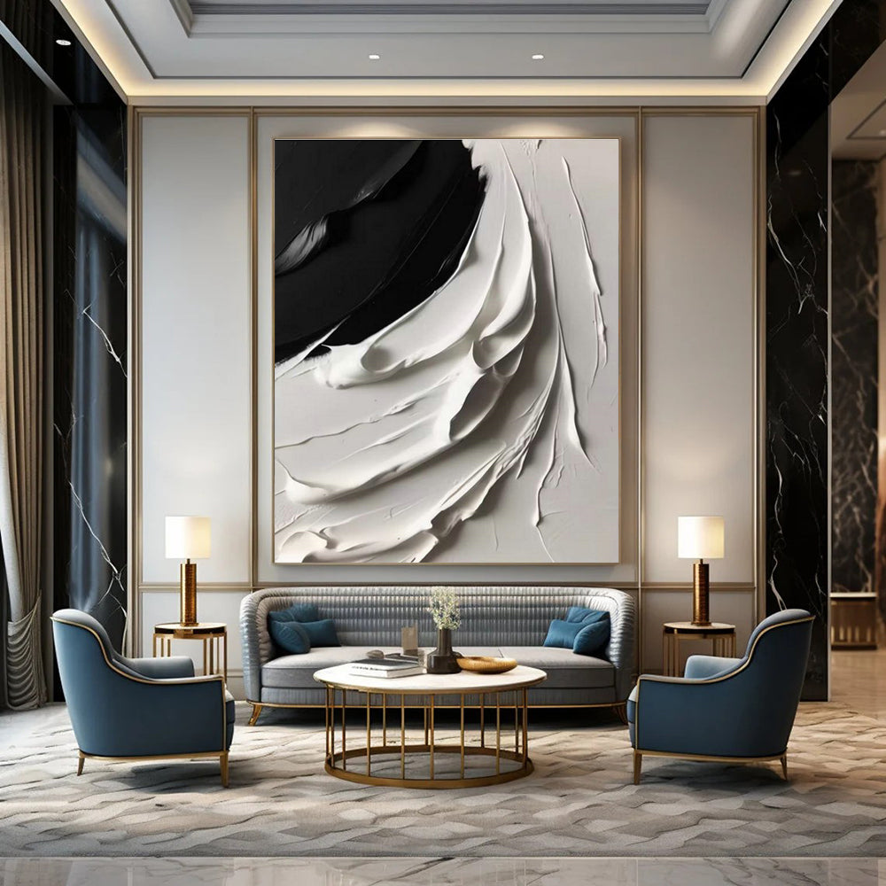Oversized Abstract Painting for Living Room & Cottage Hallway Intersection DLZ2370