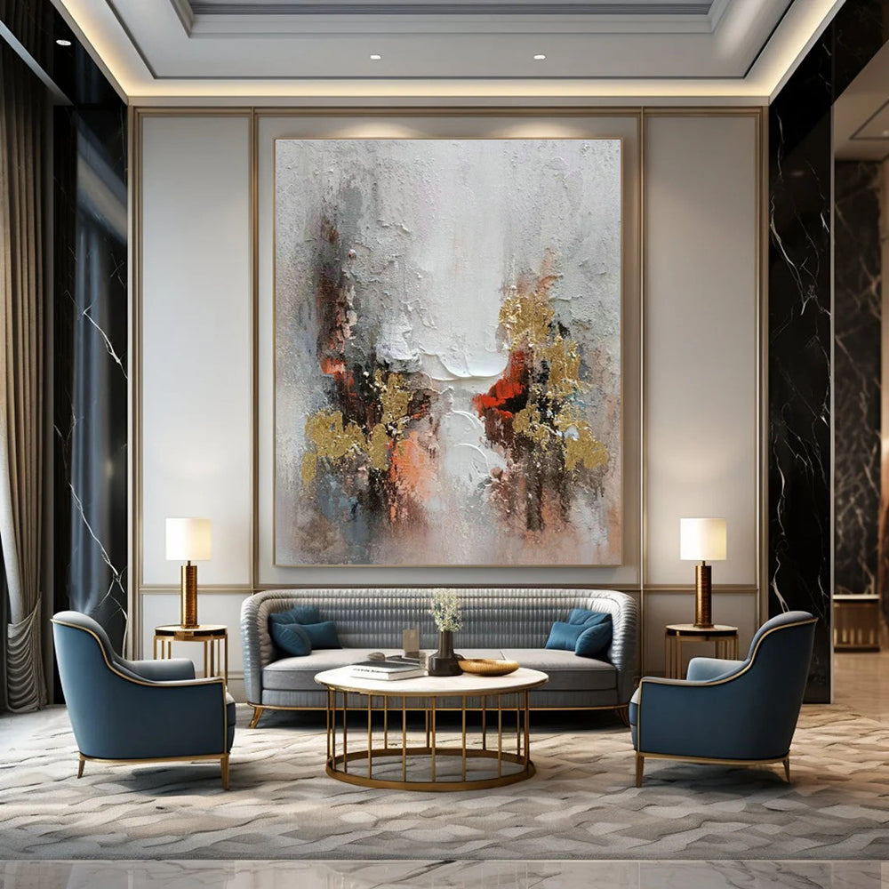 Handmade Extra-Large Abstract Painting for Dining Room & Entryway DLZ1175