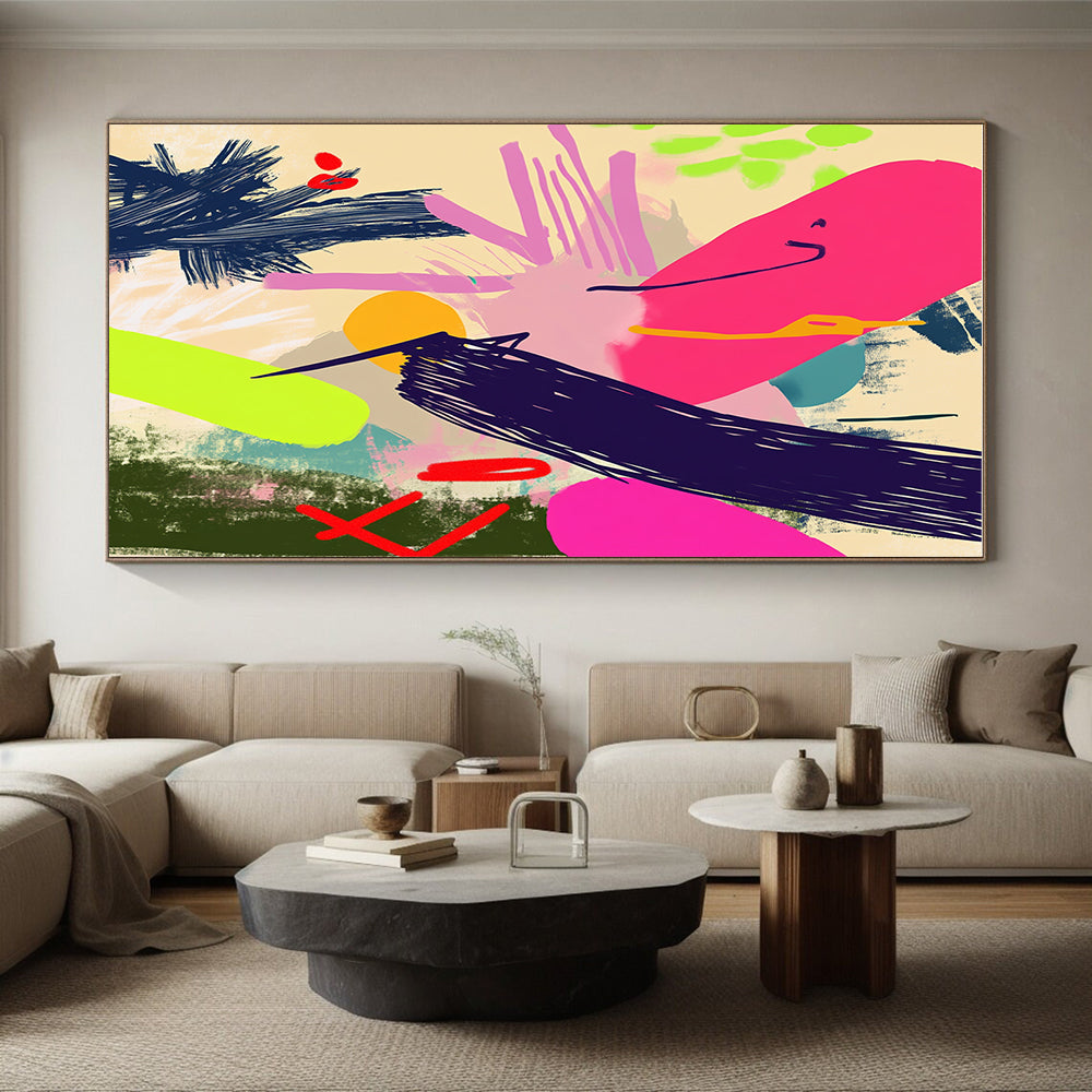 Neon - Hued Abstract with Pink, Purple, and Neon Green GER313