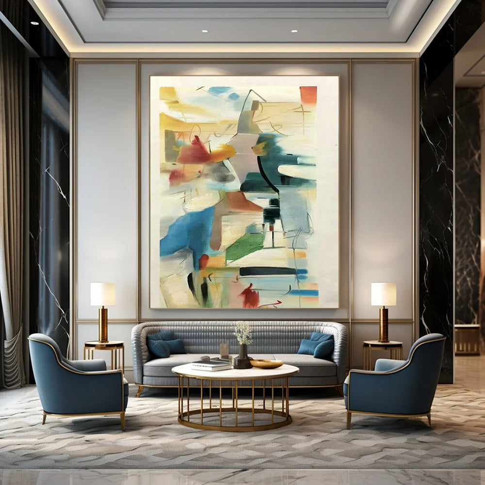 Customizable Hand-Crafted Abstract Canvas for Dining Room and Bedroom DLZ1450