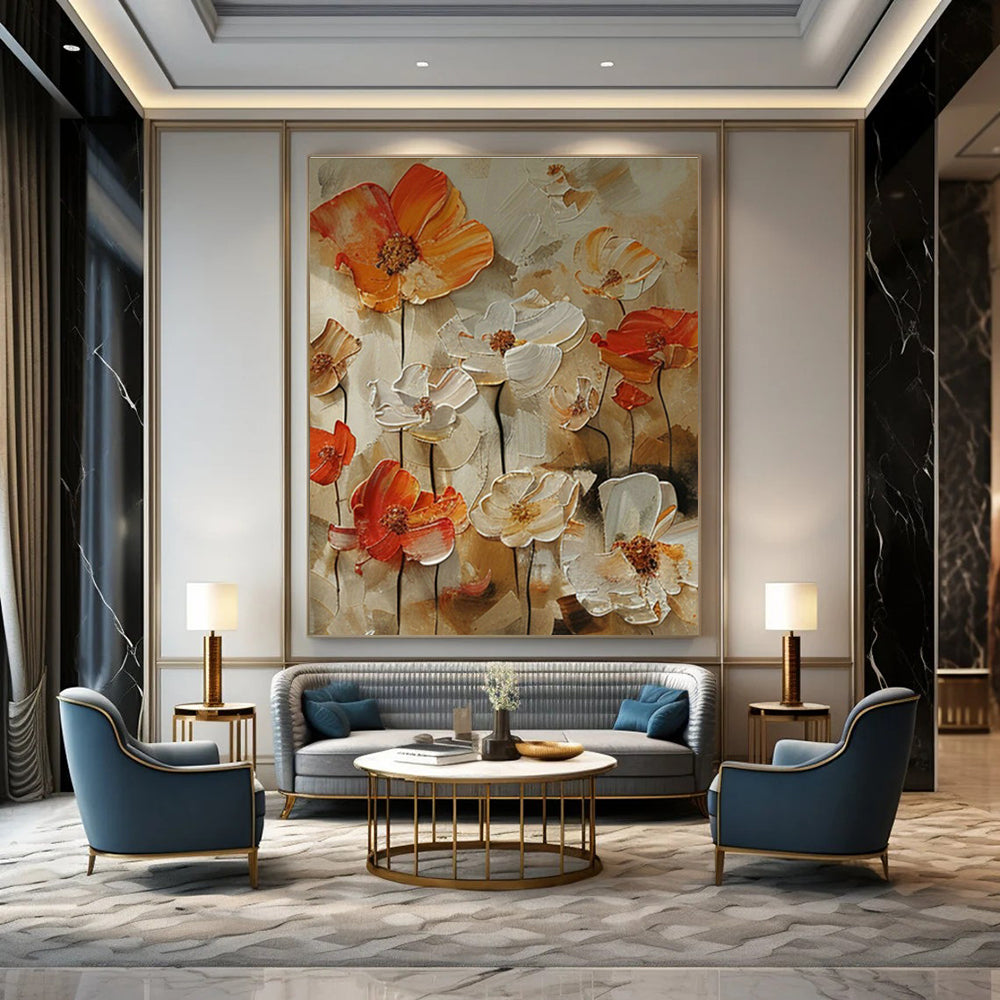 Hand - Painted Oversized Abstract Wall Mosaic for Bedroom & Entryway DLZ1406