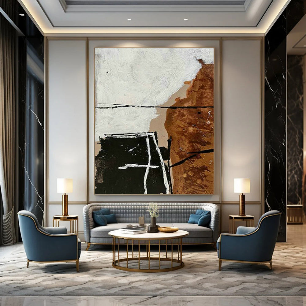 Oversized Hand Painted Abstract Wall Decor for Living Room & Entryway DLZ2014