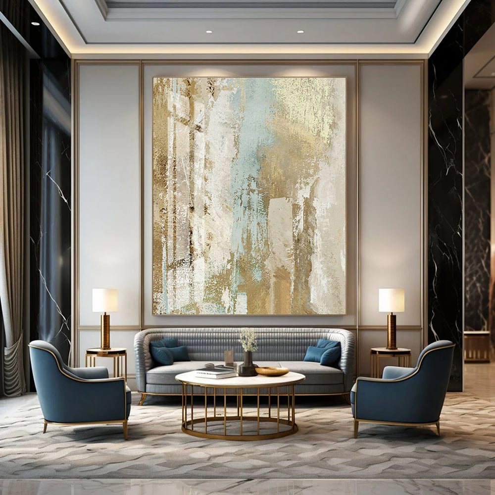 Grand - Scale Custom Abstract Canvases for Living Room Home Theaters & Office Video Conferencing Rooms DLZ0677