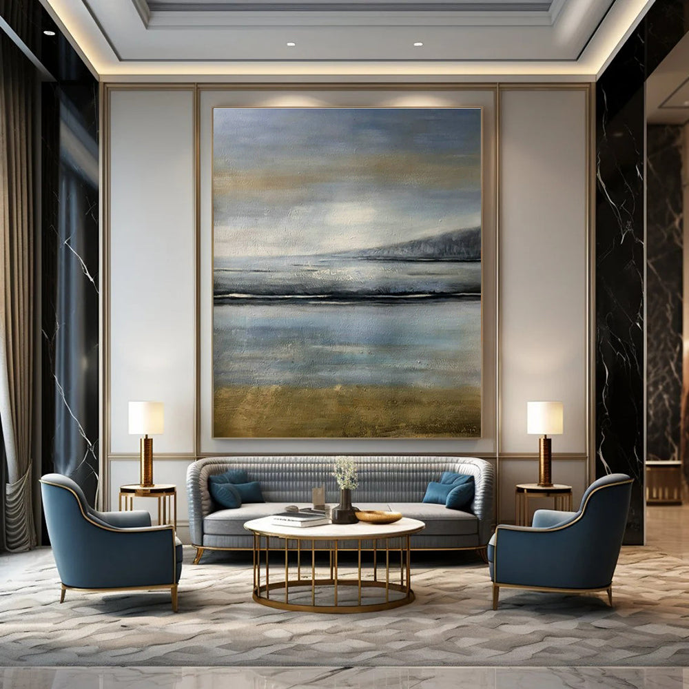 Original Hand-Painted Abstract Painting for Living Room Wall Clock Surround Wall & Bedroom Bedside Lamp Table Wall DLZ1800