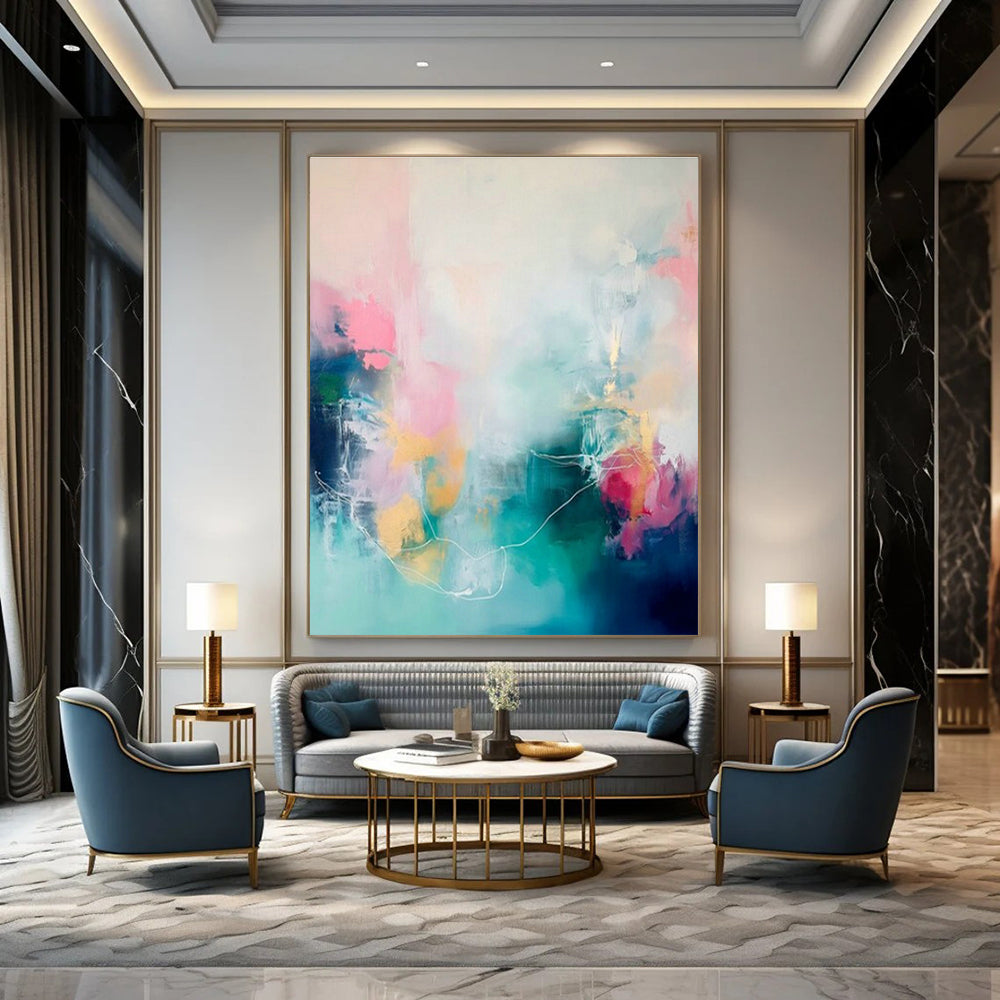Humongous Custom-Sized Hand Painted Abstract Artwork for Entryway & Office DLZ2082