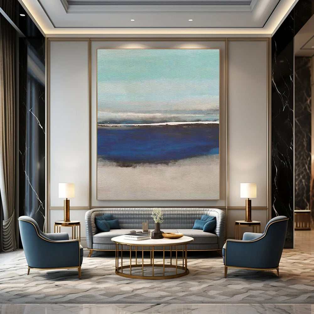 Large Hand - Painted Abstract Canvases for Hallway Staircase Newel Post Spindles & Office Server Room Rack Handles DLZ0933