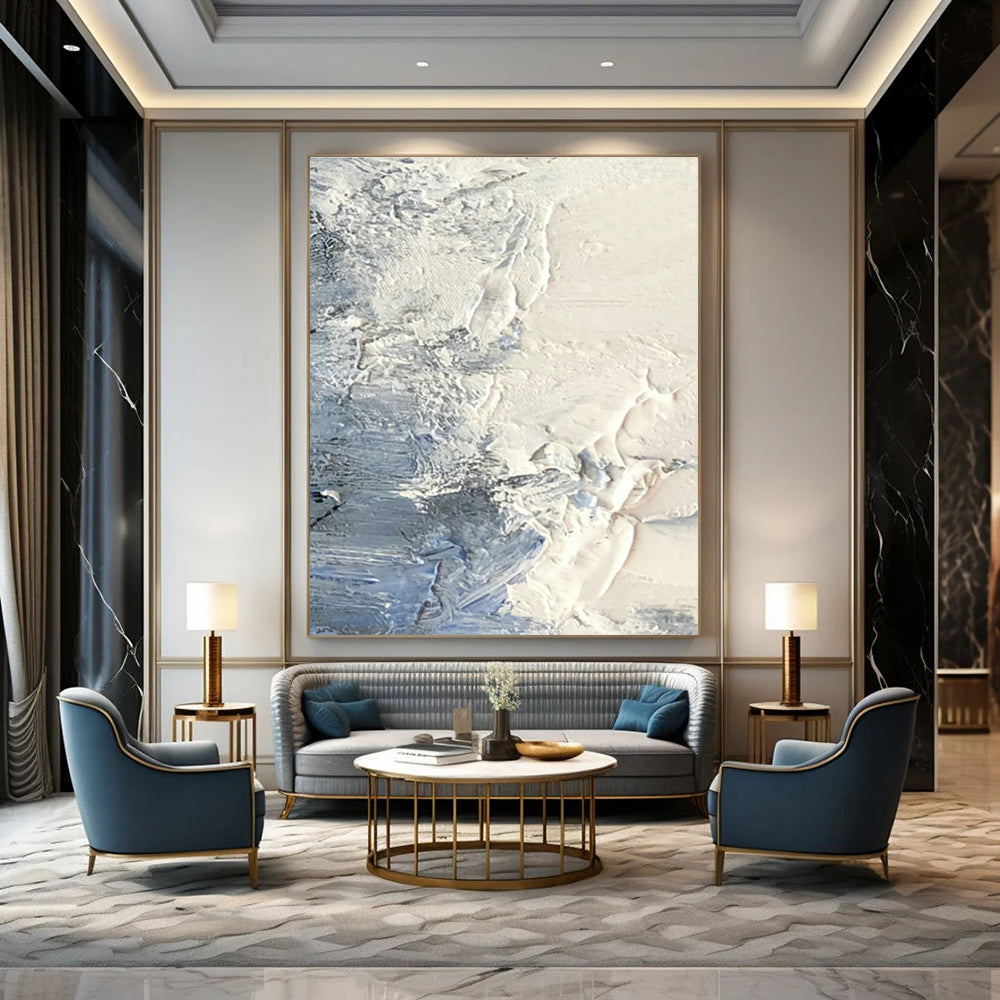 Mega-Sized Hand-Painted Abstract Mural for Cottage Bedroom & Entryway DLZ1272
