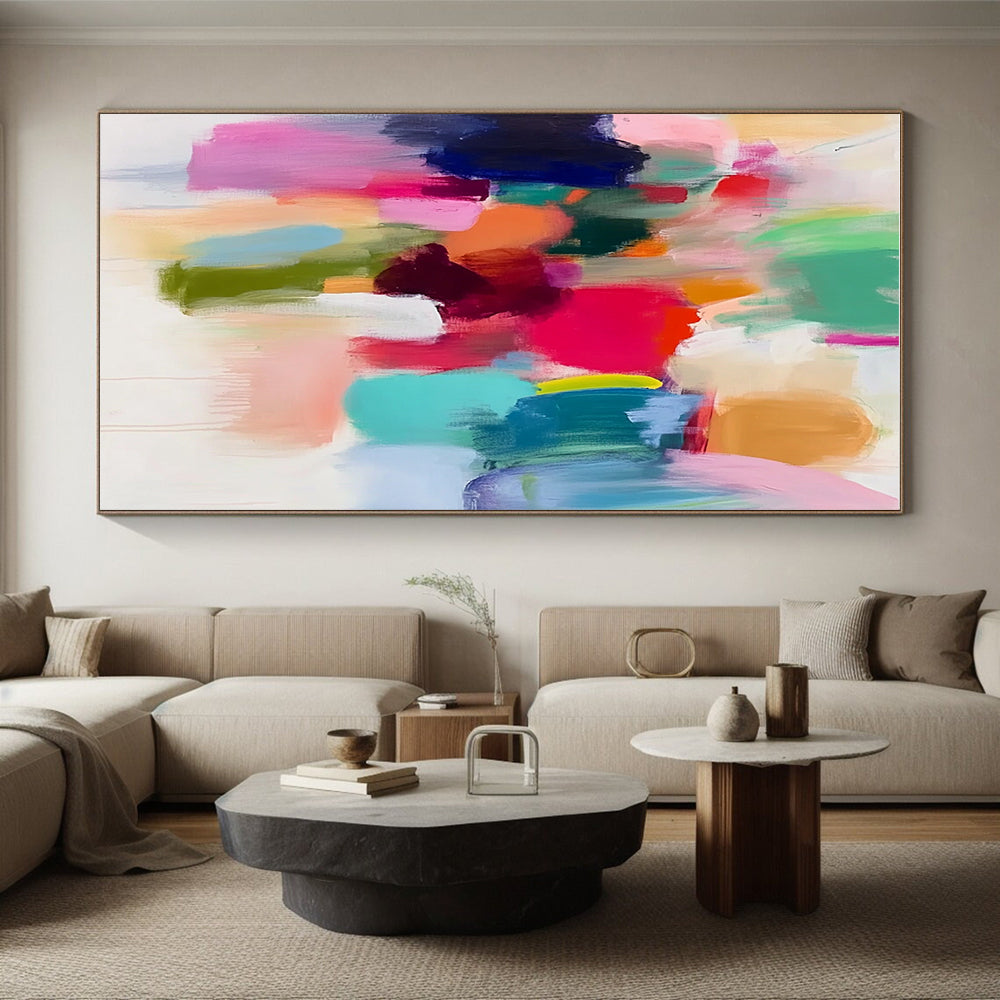 Vivid Color Block Abstract Painting with Diverse Hues GER626