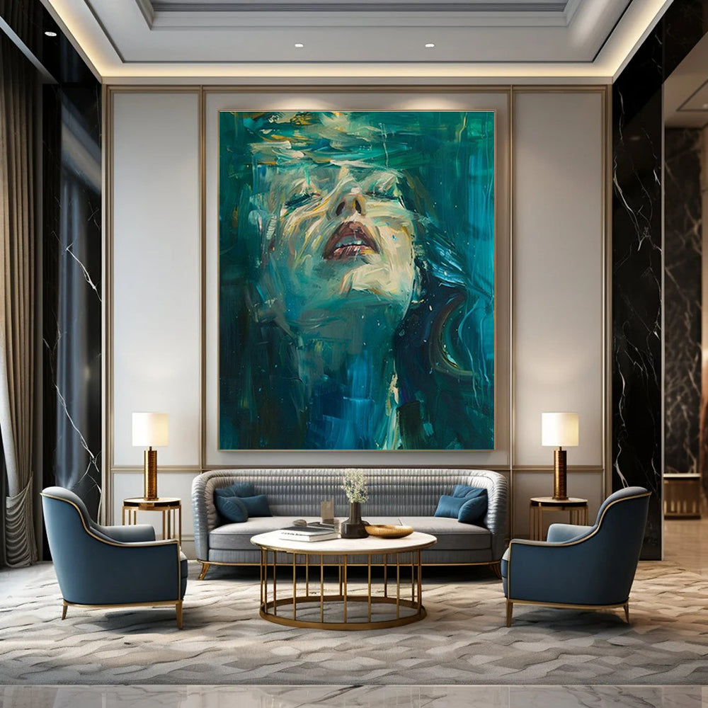 Original Handmade Abstract Painting for Dining Room and Cottage Hallway DLZ1476