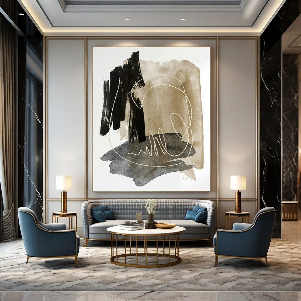 Custom - Made Hand - Painted Abstract Art for Hallway and Entryway DLZ0518