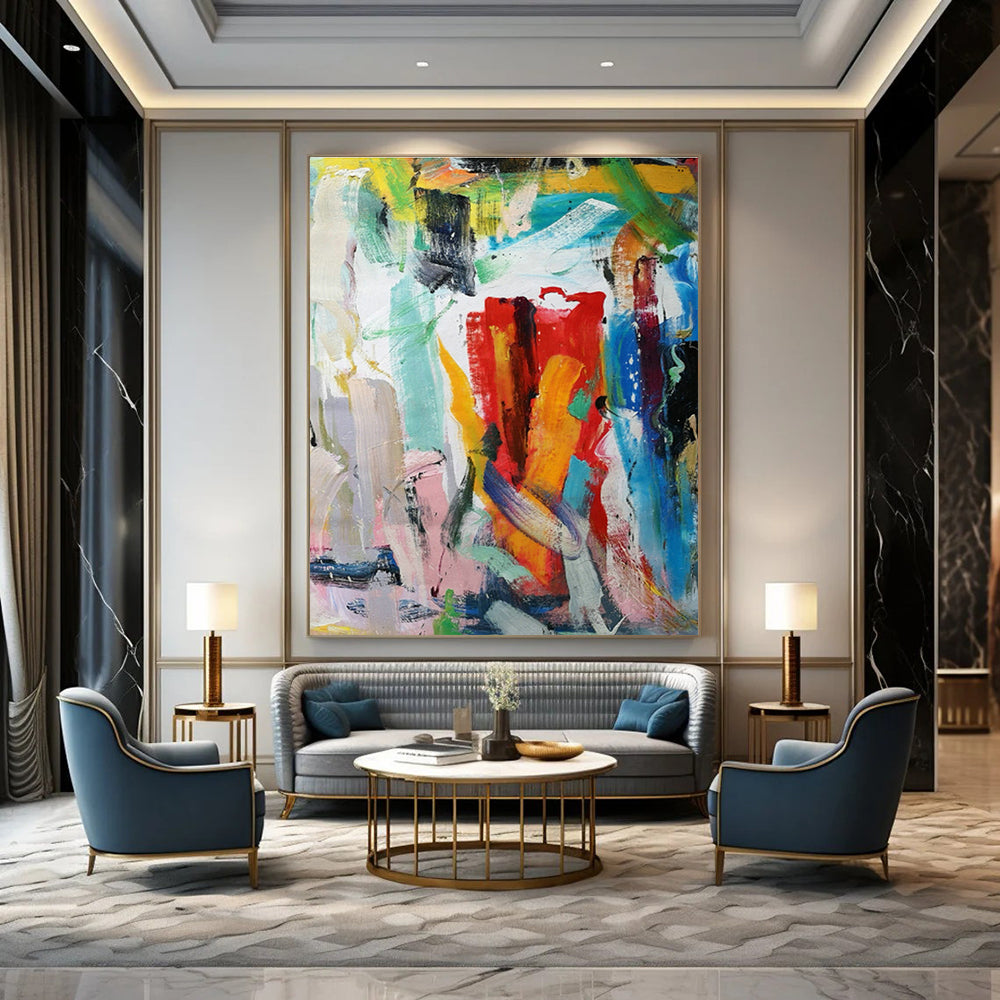 Hand - Painted Abstract Murals for Cottage Living Room and Entryway DLZ0770