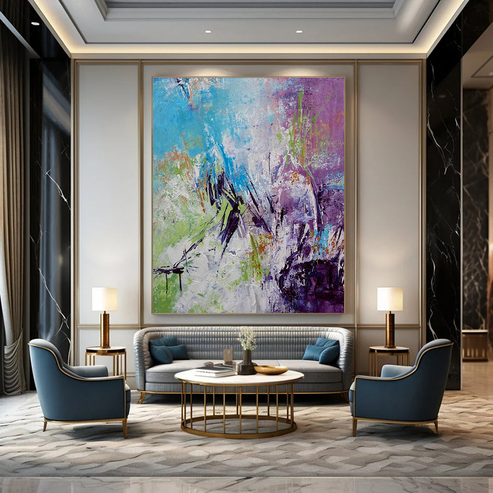 Colorful Eclectic Abstract Painting with Diverse Hues ADGE472