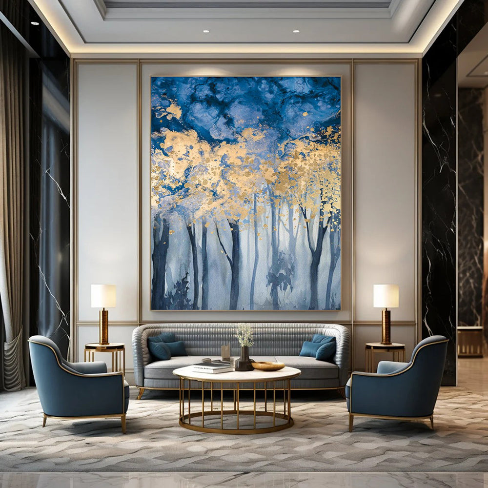 Extra - Vast Hand - Painted Abstract Canvases for Bedroom Window Seat Niche Floorboards & Cottage Hallway Storage Bench Footrests DLZ0943