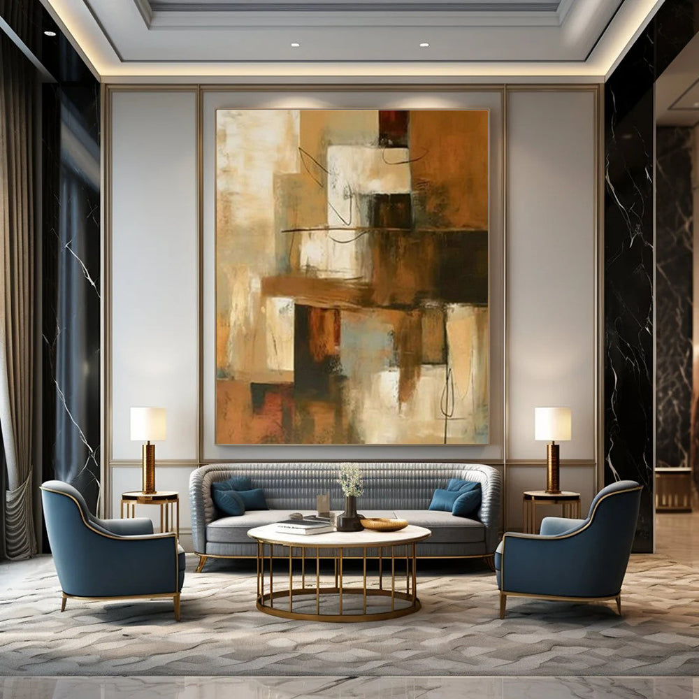 Unique Hand-Painted Abstract Canvas for Bedroom and Dining Room DLZ1441