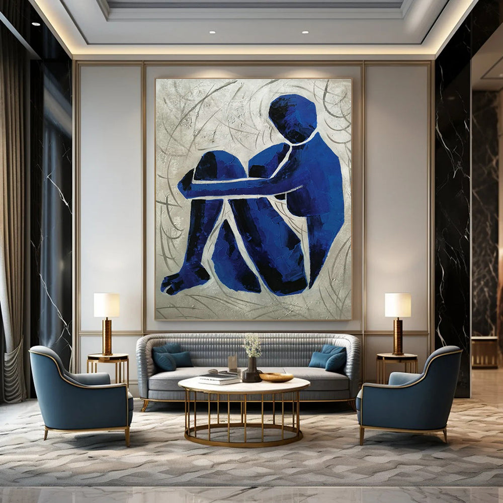 Large Custom Handmade Abstract Wall Art for Cottage Bedroom Scarf Hanger Rod Wall & Living Room Magazine Organizer Wall DLZ1792