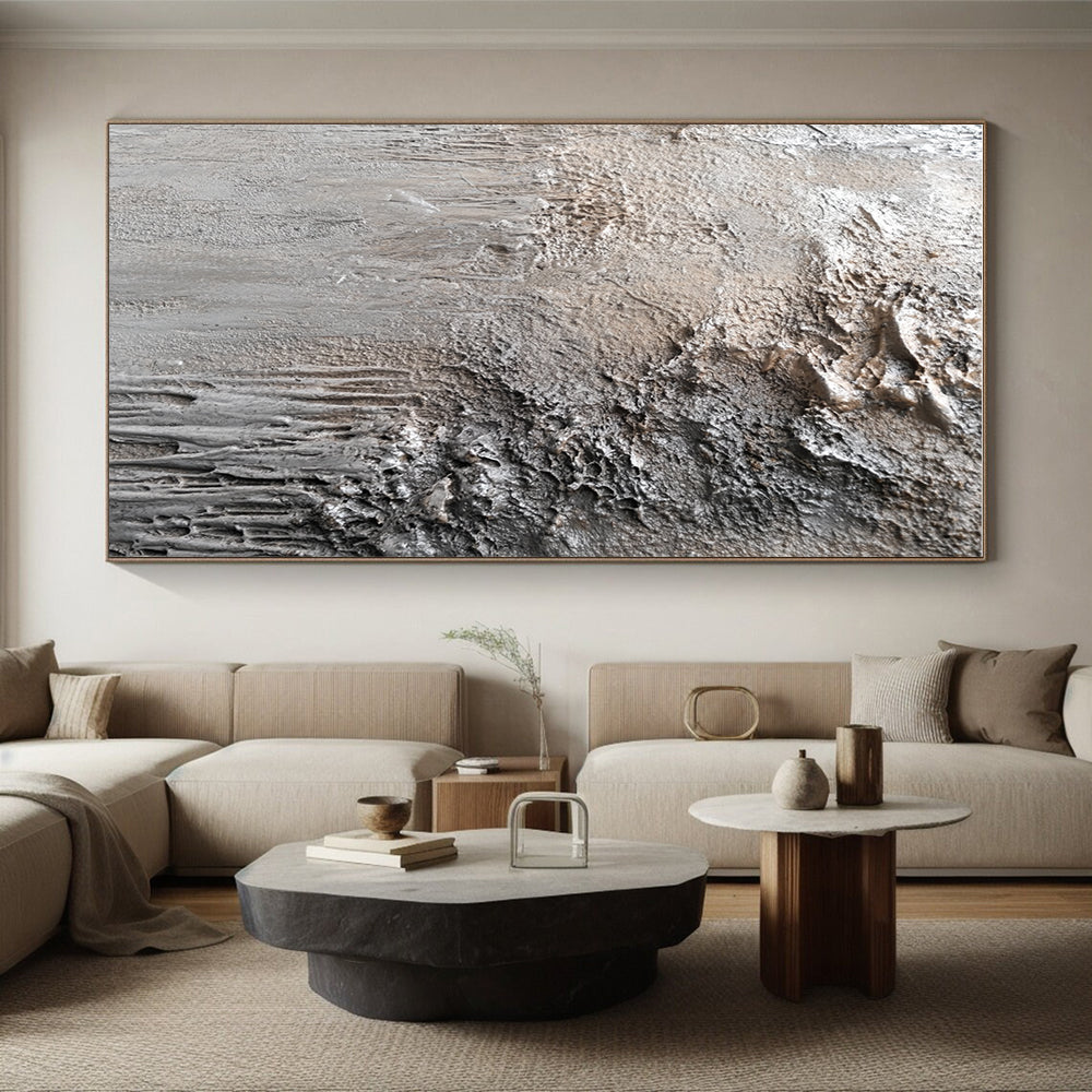 Concrete - Like Textured Gray Abstract Artwork GER251